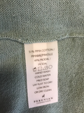 PERUVIAN CONNECTION GREEN FINE KNIT COTTON BLEND 3/4 LENGTH SLEEVE JUMPER SIZE L
