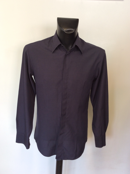 EMPORIO ARMANI CHARCOALSLIM FIT LONG SLEEVE SHIRT SIZE S