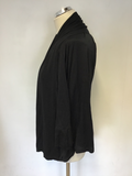 JAEGER BLACK SILK FINE KNIT CARDIGAN SIZE L