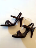Brand New Zara Dark Brown Leather Heeled Sandals Size 7/40 - Whispers Dress Agency - Womens Sandals - 2