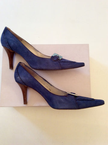 ANA BONILLA BLUE SUEDE HEELS SIZE 5.5/38.5 - Whispers Dress Agency - Womens Heels - 4