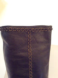 Christian Dior Black Leather Knee Length Boots Size 2.5/35 - Whispers Dress Agency - Sold - 5