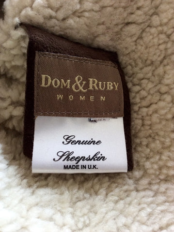 DOM & RUBY BROWN SHEEPSKIN JACKET SIZE 16 - Whispers Dress Agency - Womens Coats & Jackets - 4