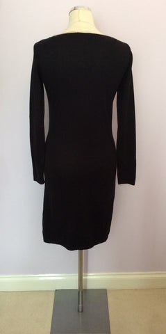 Monsoon Black Fine Knit & Pale Gold Applique Trim Dress Size S - Whispers Dress Agency - Womens Dresses - 3