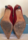 Karen Millen Red Leather Ankle Boots Size 4/37 - Whispers Dress Agency - Sold - 5