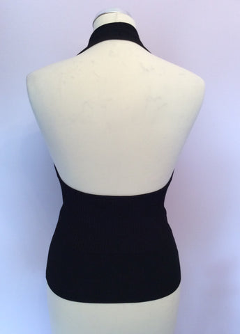 Max Mara Black Fine Knit Halterneck Top Size M - Whispers Dress Agency - Sold - 2