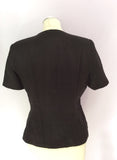 Laura Ashley Black Short Sleeve Silk Jacket Size 12 - Whispers Dress Agency - Womens Coats & Jackets - 2