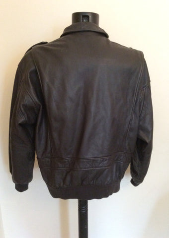 The Pilot Dark Brown Leather Pilot Jacket Size 54 UK 44" - Whispers Dress Agency - Mens Coats & Jackets - 5