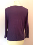Hobbs Purple Scoop Neck 3/4 Sleeve Top Size L - Whispers Dress Agency - Womens Tops - 2