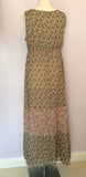 Marks & Spencer Autograph Neutral Paisley Print Maxi Dress Size 14 - Whispers Dress Agency - Sold - 3