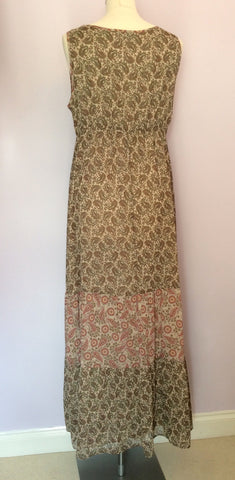Marks & Spencer Autograph Neutral Paisley Print Maxi Dress Size 14 - Whispers Dress Agency - Sold - 3