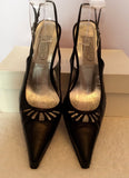 Faith Solo Black Leather Slingback Heels Size 4/37 - Whispers Dress Agency - Womens Heels - 4