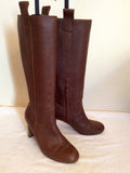 Marks & Spencer Brown Leather Knee Length Boots Size 4/37 - Whispers Dress Agency - Womens Boots - 2
