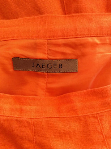 JAEGER ORANGE LINEN LONG TIE SIDE SKIRT SIZE 14 - Whispers Dress Agency - Womens Skirts - 3