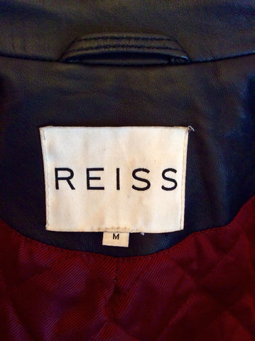Reiss Black Soft Leather 'Topaz' Biker Jacket Size M - Whispers Dress Agency - Sold - 11