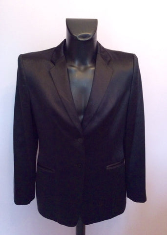 Giorgio Armani Black Wool & Silk Satin Occasion Suit Size 40R /34W/ 32L - Whispers Dress Agency - Sold - 2