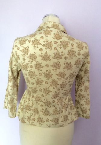 Laura Ashley Cream & Beige Floral Print Cotton Jacket Size 8 - Whispers Dress Agency - Womens Suits & Tailoring - 3