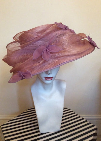Occasions By Failsworth Millinery Dusky Pink & Lilac Flower Trim Formal Hat