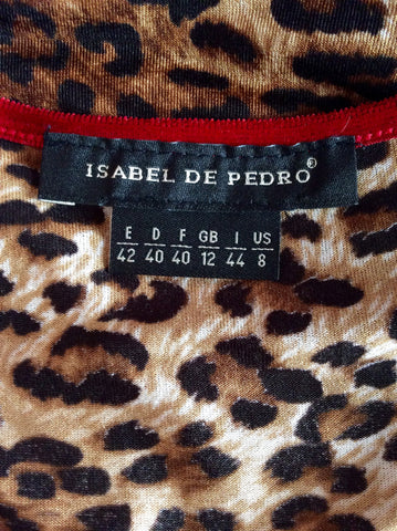 Brand New Isabel De Pedro Leopard Print Stretch Long Sleeve Dress Size 12 - Whispers Dress Agency - Sold - 4