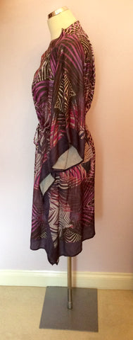JADE JAGGER FOR THOMPSONS PURPLE PRINT COVER UP / KAFTAN SIZE L - Whispers Dress Agency - Womens Swim & Beachwear - 2