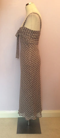 LK Bennett Grey Check Print Silk Dress Size 10 - Whispers Dress Agency - Womens Dresses - 3