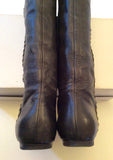 Christian Dior Black Leather Knee Length Boots Size 2.5/35 - Whispers Dress Agency - Sold - 6