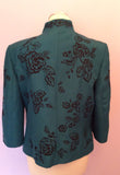 Country Casuals Green Silk & Cotton Embroidered Jacket Size 14 - Whispers Dress Agency - Sold - 2
