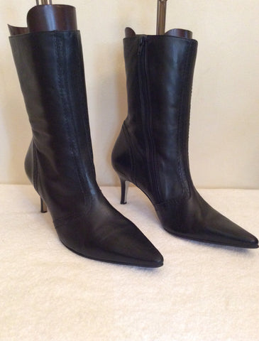 Jane Shilton Black Leather Ankle Boots Size 7.5/41 - Whispers Dress Agency - Womens Boots - 1
