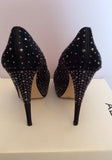 Aldo Black Satin Diamanté Studded Platform Sole Heels Size 5/38 - Whispers Dress Agency - Womens Heels - 4