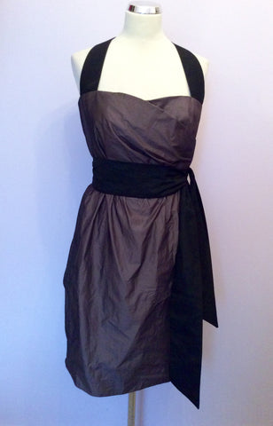 Brand New Zara Brown & Black Trim Halterneck Dress Size XL - Whispers Dress Agency - Womens Dresses - 1