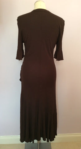 Karen Millen Brown V Neck Dress Size 10 - Whispers Dress Agency - Womens Dresses - 4