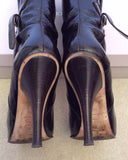 Jimmy Choo Brown Crushed Patent Leather Calf Length Boots Size 5.5 /38.5 - Whispers Dress Agency - Womens Boots - 4