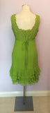 COAST LIME GREEN APPLIQUE TOP SILK DRESS SIZE 12 - Whispers Dress Agency - Womens Dresses - 3
