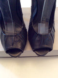 ALL SAINTS BLACK LEATHER PEEPTOE HEELS SIZE 6/39 - Whispers Dress Agency - Womens Heels - 2