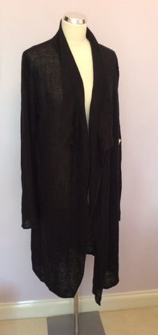 Brand New Fenn Wright Manson Black Linen Long Cardigan Size 18 - Whispers Dress Agency - Sold - 1