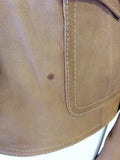 DUMANNI TAN SOFT LEATHER JACKET SIZE XL - Whispers Dress Agency - Womens Coats & Jackets - 4