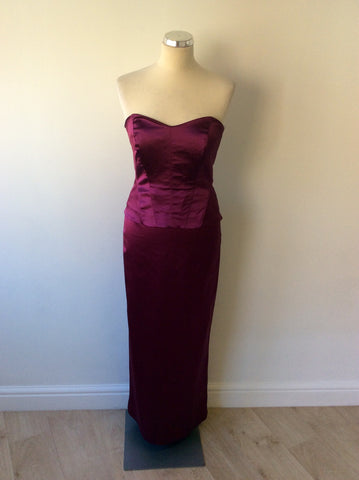 COAST CRANBERRY BUSTIER TOP & LONG EVENING SKIRT SIZE 10 - Whispers Dress Agency - Womens Dresses - 1
