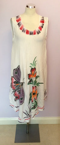 BRAND NEW SAHIBA WHITE SUMMER DRESS ONE SIZE - Whispers Dress Agency - Womens Dresses