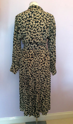 Vintage Jaeger Blue, Red & Cream Floral Print Tea Dress Size 10 - Whispers Dress Agency - Womens Vintage - 4