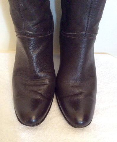 Dorothy Perkins Dark Brown Knee High Leather Boots Size 5/38 - Whispers Dress Agency - Womens Boots - 4