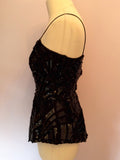 Vintage Razzle Dazzle Black Silk Sequinned Top Size 10 - Whispers Dress Agency - Sold - 2