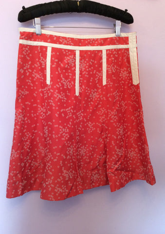 MARC JACOBS CORAL & IVORY SPOTTED SILK SKIRT SIZE 12 - Whispers Dress Agency - Womens Skirts - 1