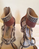 Jimmy Choo Bronze,Snakeskin & Dusky Pink Leather & Suede Sandals Size 4.5/37.5 - Whispers Dress Agency - Sold - 5