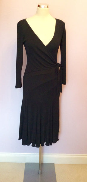 Moschino Cheap And Chic Black Wrap Style Dress Size 12 - Whispers Dress Agency - Sold - 1