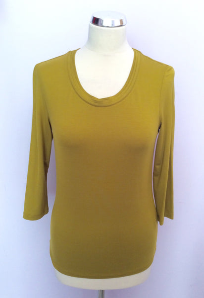 Hobbs Mustard Scoop Neck 3/4 Sleeve Top Size S - Whispers Dress Agency - Sold - 1