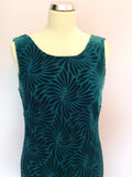 Country Casuals Kingfisher Green Beaded Trim Dress Size 14 - Whispers Dress Agency - Sold - 2