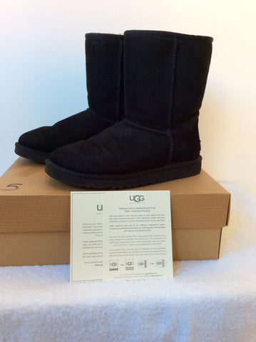UGG BLACK SHEEPSKIN CLASSIC SHORT BOOTS SIZE 6.5/39 - Whispers Dress Agency - Sold - 3
