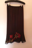 Jacques Vert Black & Dark Red Embroidered Top & Skirt Size 18 - Whispers Dress Agency - Sold - 4