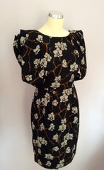 Brand New Marks & Spencer Black Floral Print Dress Size 10 - Whispers Dress Agency - Womens Dresses - 1