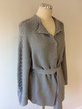 NOA NOA GREY COTTON BLEND BELTED CARDIGAN SIZE M - Whispers Dress Agency - Sold - 2